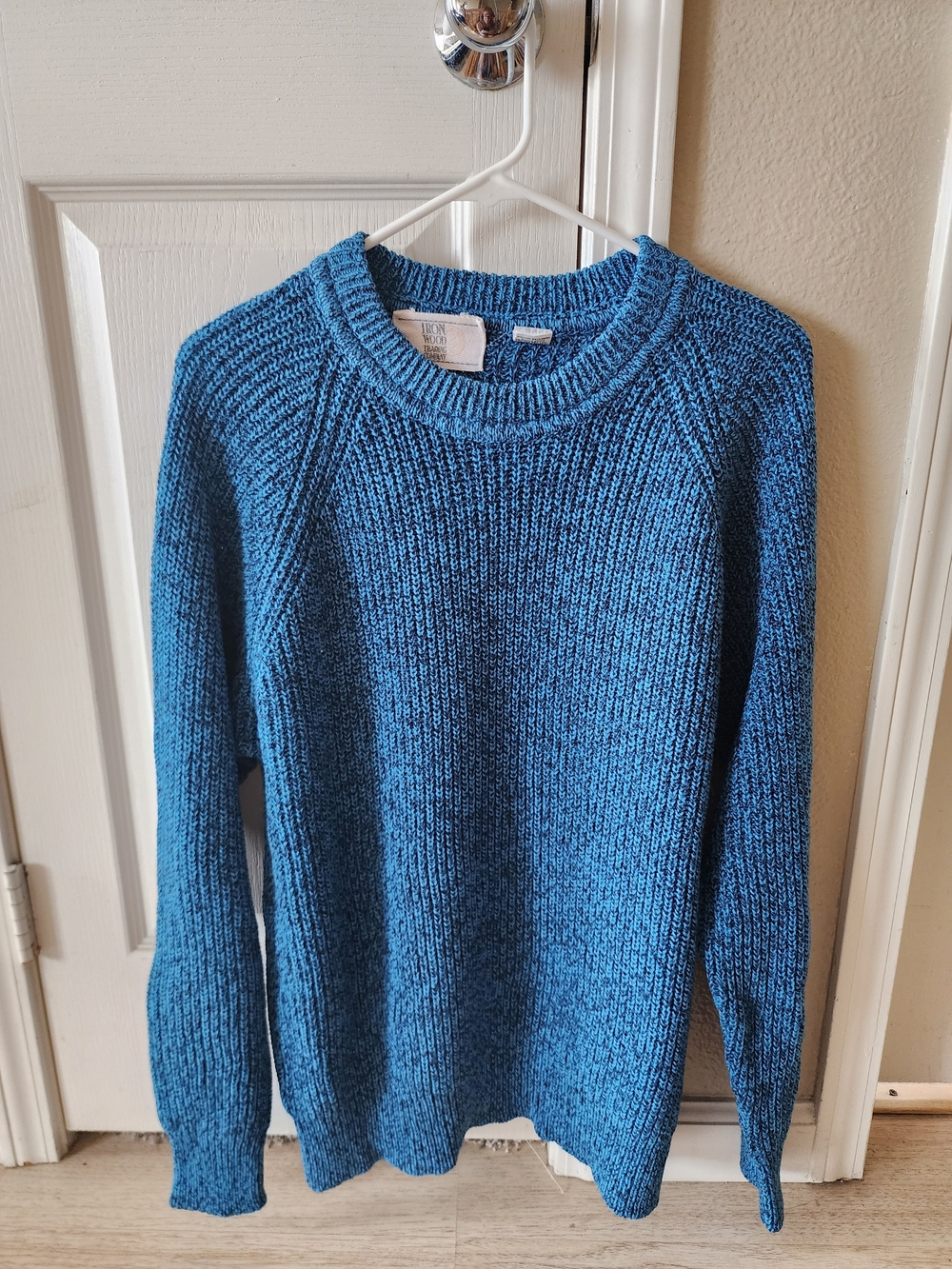 Vintage Iron Wood Trading Co Blue Marled Knit Sweater Men’s L